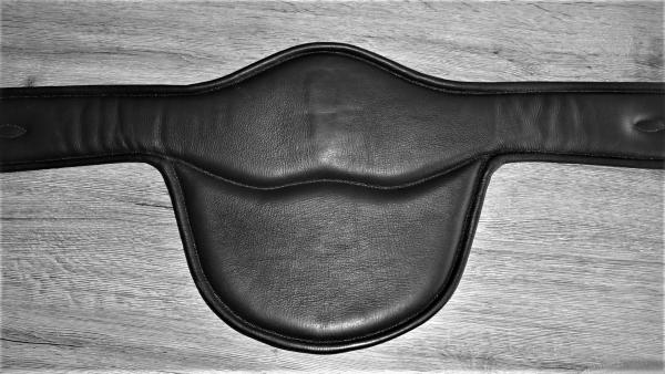 Stollenschutzgurt aus Leder mit Karabiner in schwarz, 125 cm, 135 cm